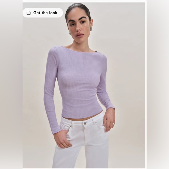 NWT Reformation Wiley Knit Top In Lavender, Size S - Picture 5 of 7